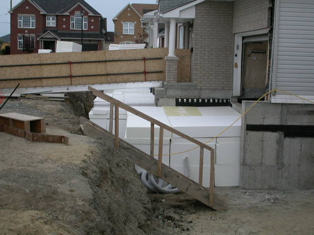 New Homes in Ottawa with Styrofoam being installed all around foundation