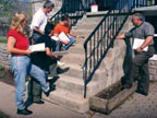 Paul Wilson conducting home inspection training with Students at an inspection site